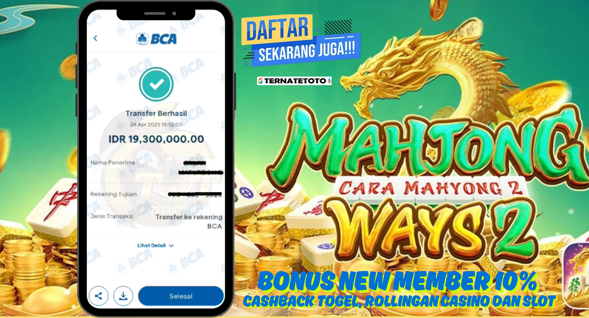 TERNATETOTO - MENANG MAHJONG WAYS 2 Rp.19,300,000,-