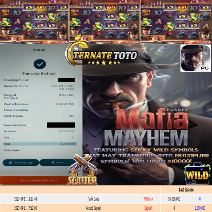 TERNATETOTO - MENANG MAFIA MAYHEM Rp. 50,000,000,-